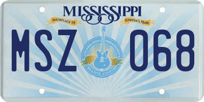 MS license plate MSZ068