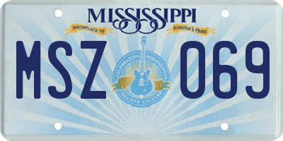 MS license plate MSZ069
