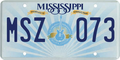 MS license plate MSZ073