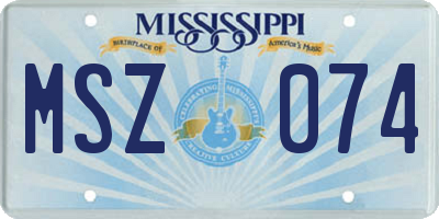 MS license plate MSZ074