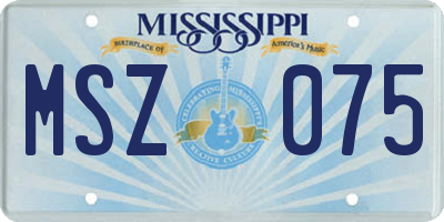MS license plate MSZ075