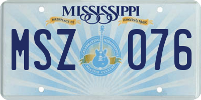 MS license plate MSZ076