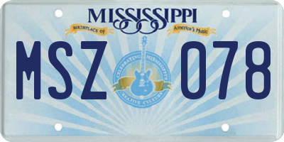 MS license plate MSZ078