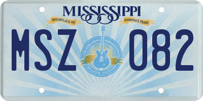 MS license plate MSZ082