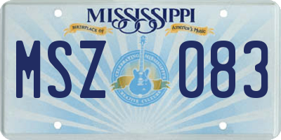 MS license plate MSZ083
