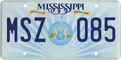 MS license plate MSZ085