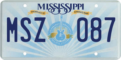 MS license plate MSZ087