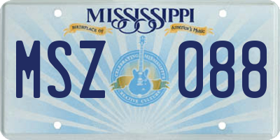 MS license plate MSZ088