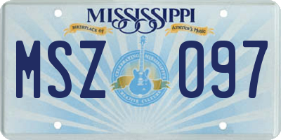 MS license plate MSZ097