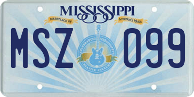MS license plate MSZ099