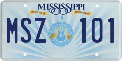 MS license plate MSZ101