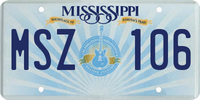 MS license plate MSZ106