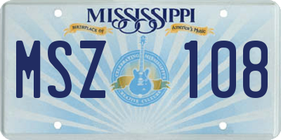 MS license plate MSZ108
