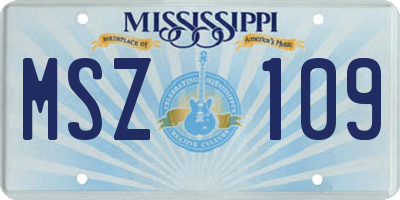 MS license plate MSZ109