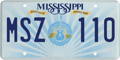 MS license plate MSZ110