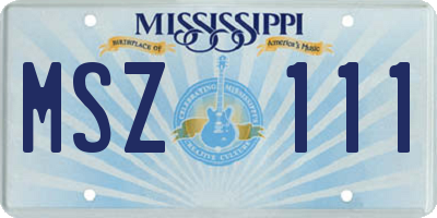 MS license plate MSZ111