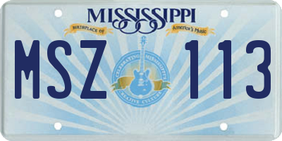 MS license plate MSZ113