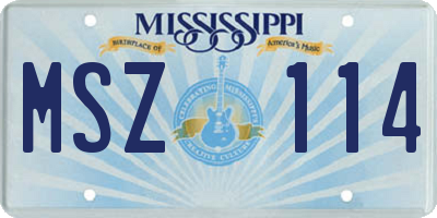 MS license plate MSZ114