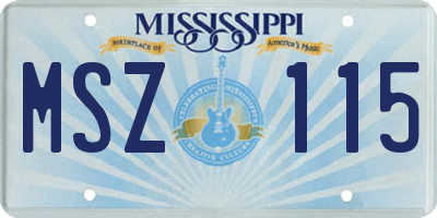 MS license plate MSZ115