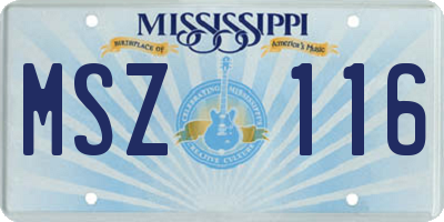 MS license plate MSZ116