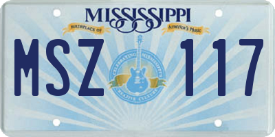 MS license plate MSZ117