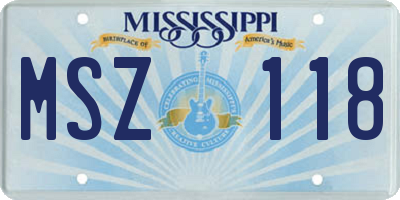 MS license plate MSZ118