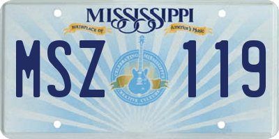 MS license plate MSZ119