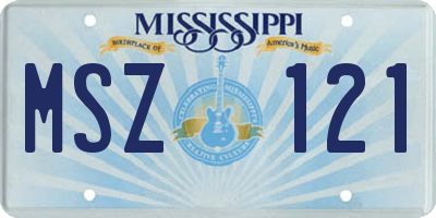 MS license plate MSZ121