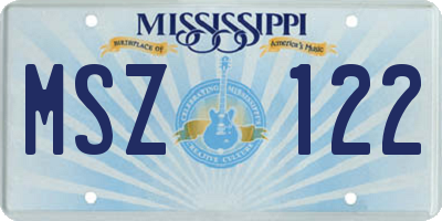 MS license plate MSZ122