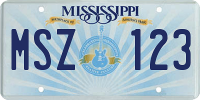 MS license plate MSZ123
