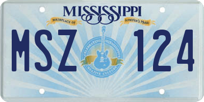 MS license plate MSZ124