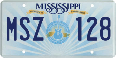 MS license plate MSZ128