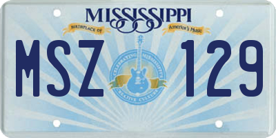 MS license plate MSZ129