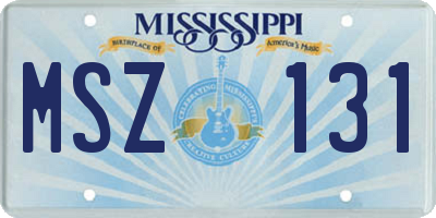 MS license plate MSZ131