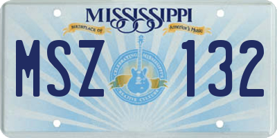 MS license plate MSZ132
