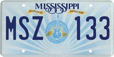 MS license plate MSZ133
