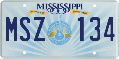 MS license plate MSZ134