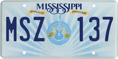 MS license plate MSZ137