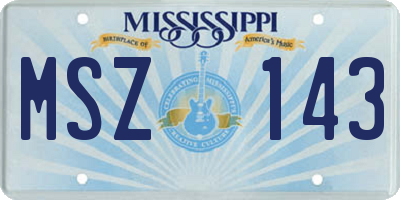 MS license plate MSZ143