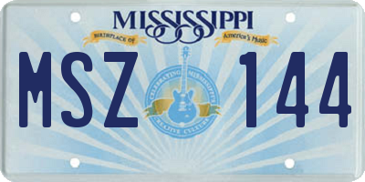 MS license plate MSZ144