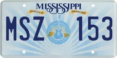 MS license plate MSZ153