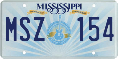 MS license plate MSZ154