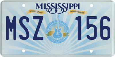 MS license plate MSZ156