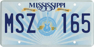 MS license plate MSZ165