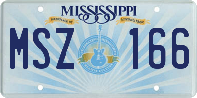 MS license plate MSZ166