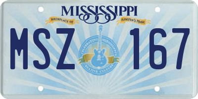 MS license plate MSZ167