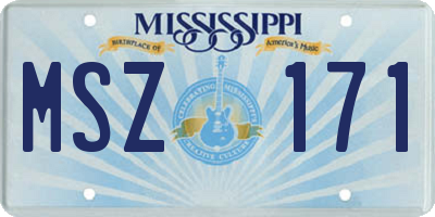 MS license plate MSZ171