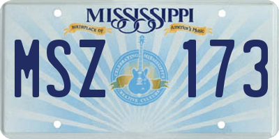 MS license plate MSZ173