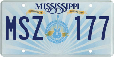MS license plate MSZ177