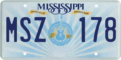 MS license plate MSZ178